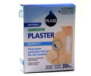 Plaid Bandage Plaster 4 sizes 30 pcs