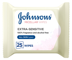 J's JOHNSONS extra sensitive MICELLAR CLEANS WIPES 25's Byj