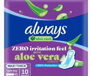 ALWAYS Clean & Dry Large Purple & Aloe Vera 10 pcs RAHA