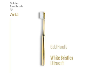 Arta Golden Tooth Brush - White Bristles - Ultra soft