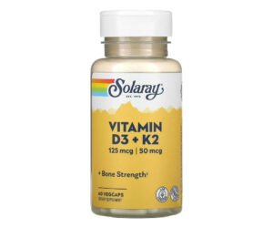 SOLARAY VITAMIN D3 + K2 60 VEGCAPS