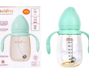 Bebina Strawberry Design Baby Bottle 240 ml Light Green